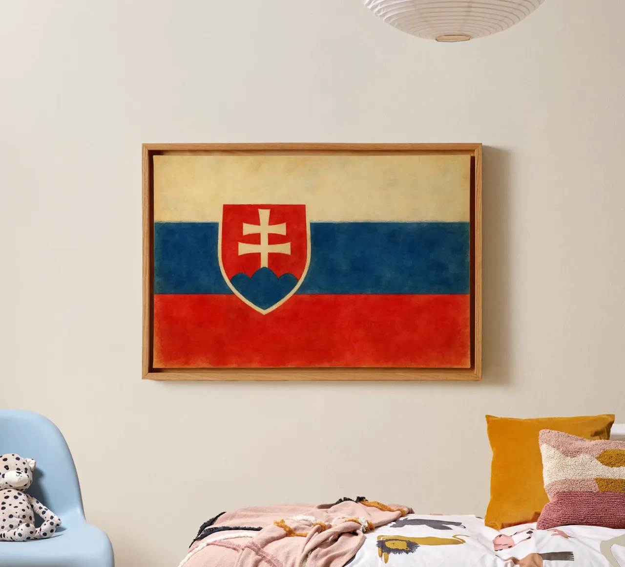 Slowakije Vlag Schilderen canvas met Baklijst van Kania