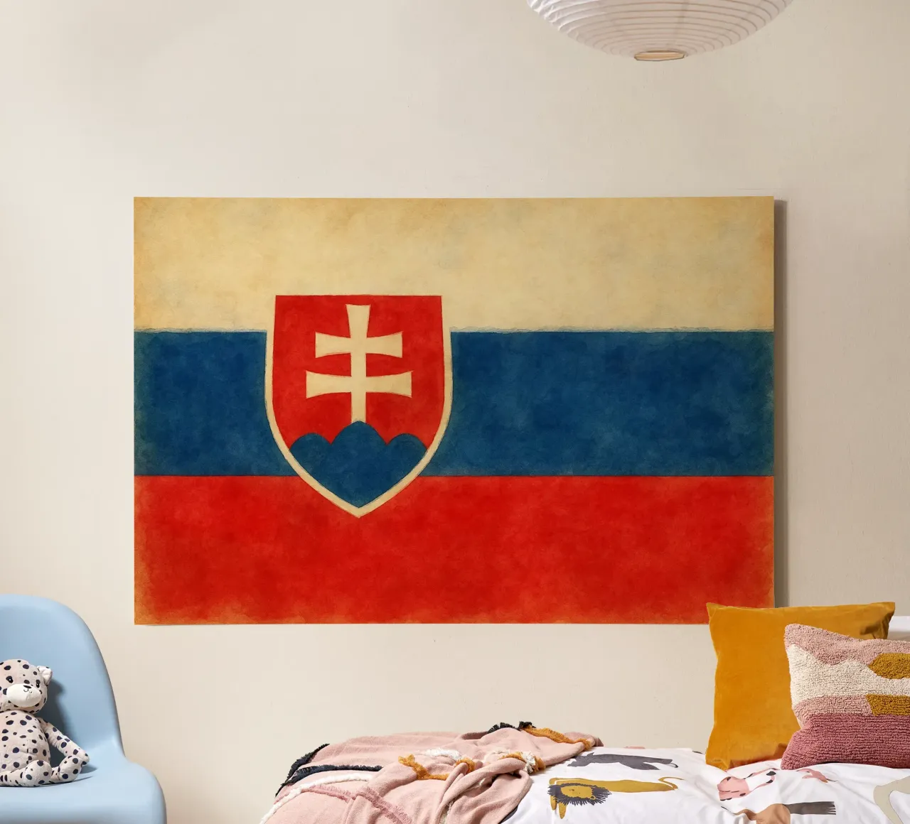 Slowakije Vlag Schilderen canvas met Baklijst van Kania