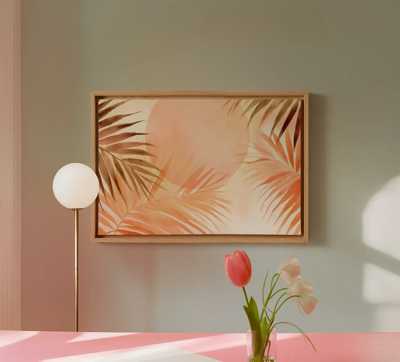 Tropical Calm Oaisis Palm Tree Sunrise canvas by Andrea Haase Modern Home