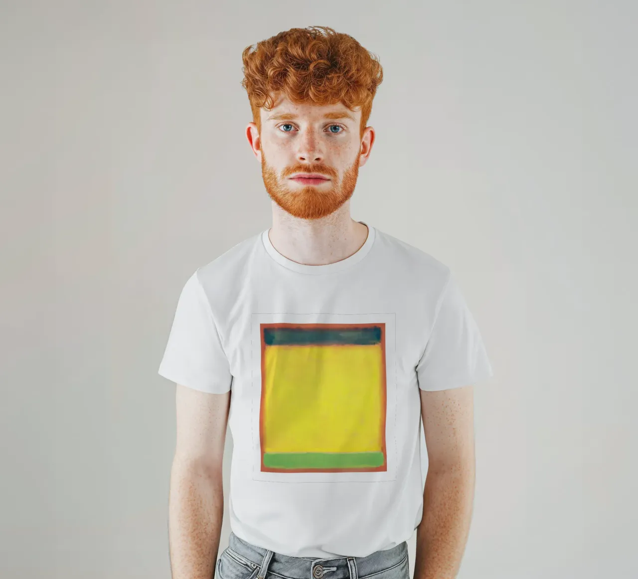Senza titolo (Blu, giallo, verde su rosso) 1954 di Mark Rothko t-shirt da Spencer Farrell2