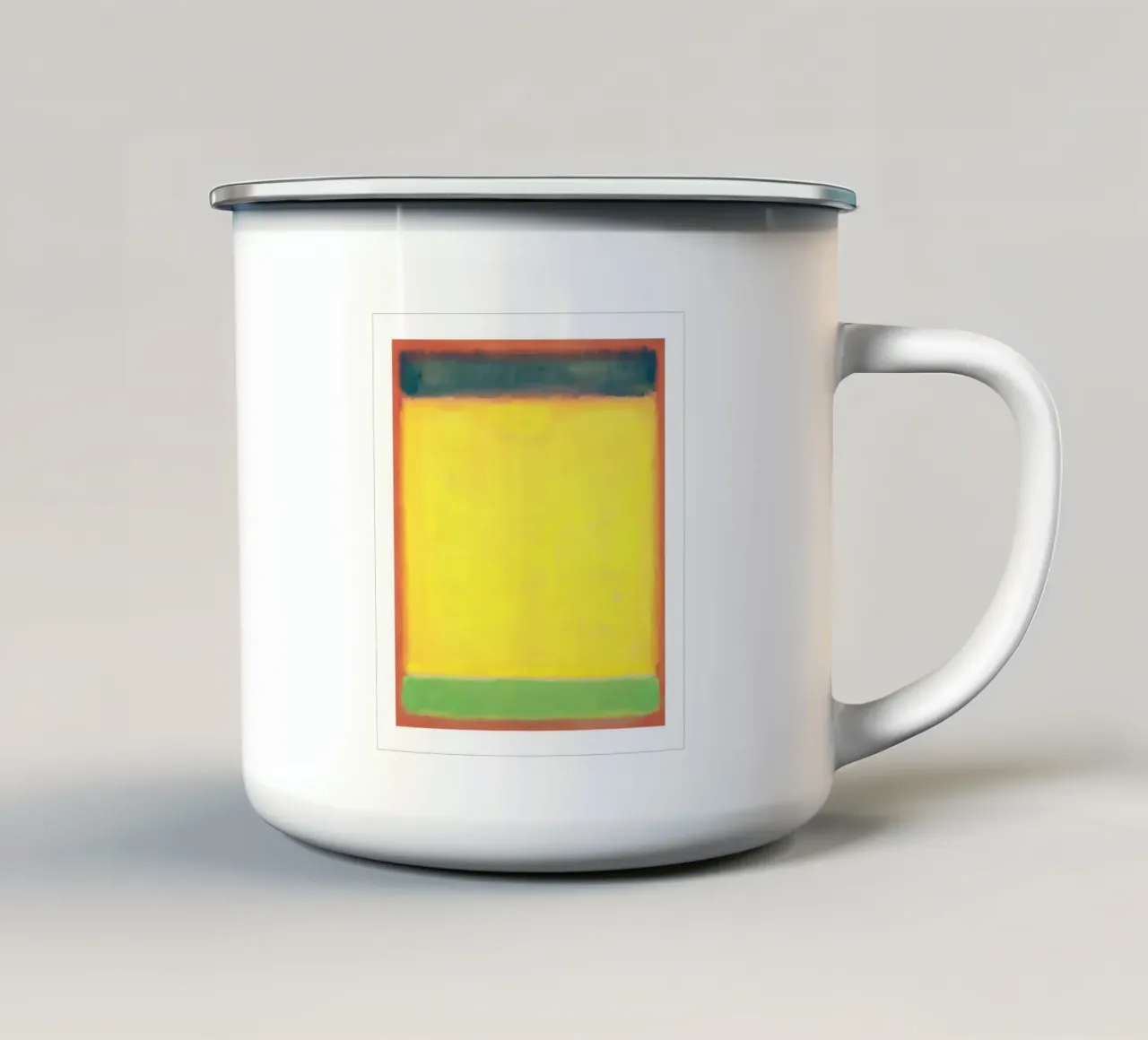 Sans titre (bleu, jaune, vert sur rouge) 1954 par Mark Rothko mug en émail de Spencer Farrell2