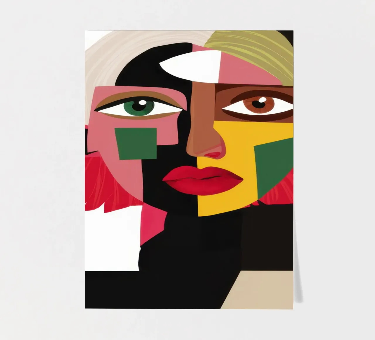 Cubist Face in Shadow sticker sheet by Ink Pulse