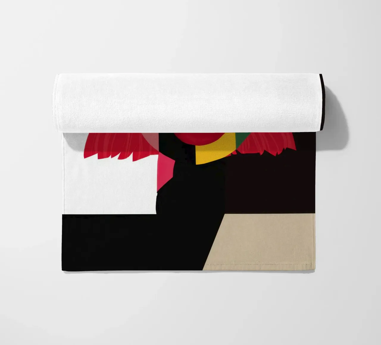 Cubist Face in Shadow beach towel by Ink Pulse