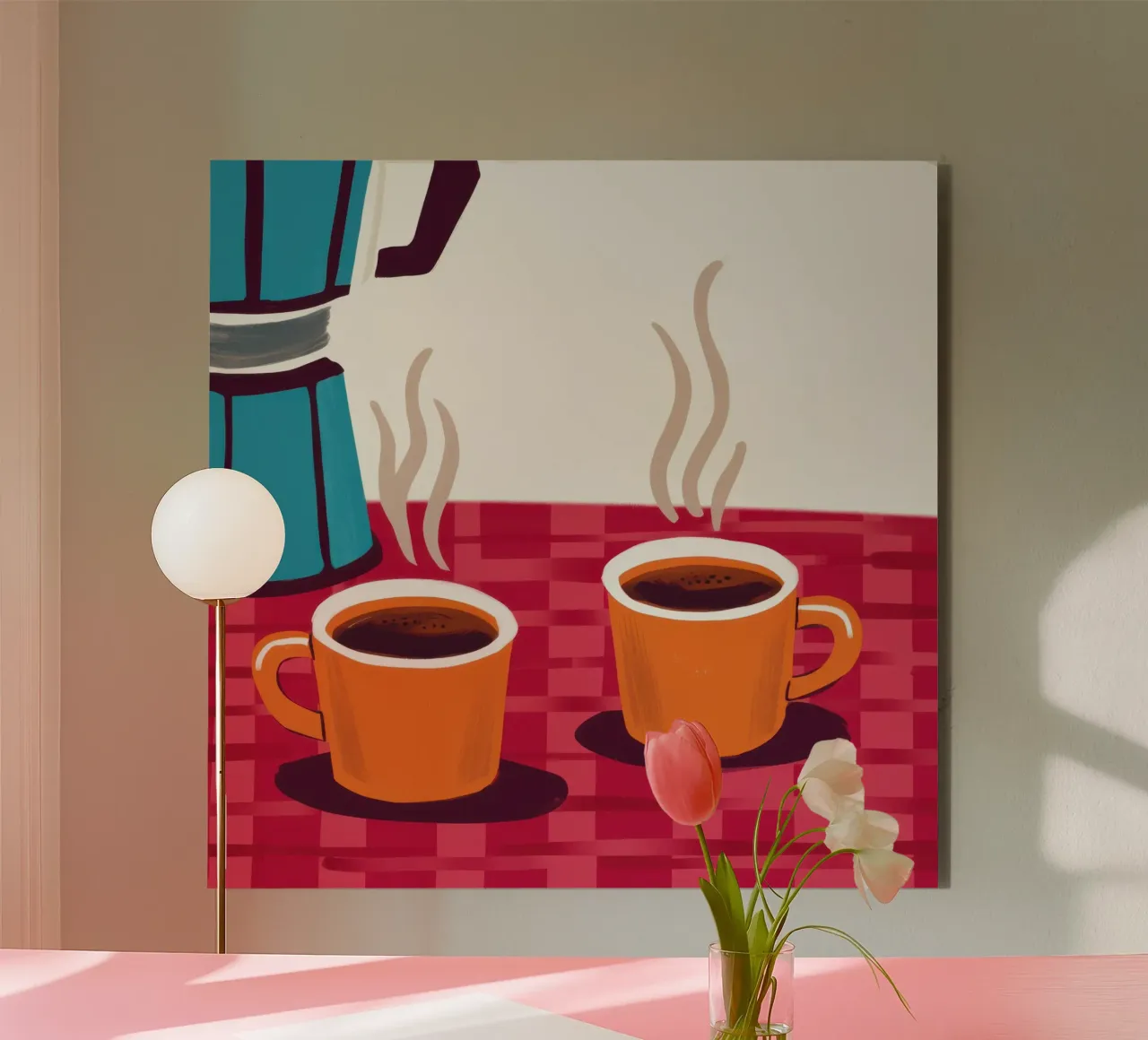 Caffè per due alluminio dibond da Flock Reverie