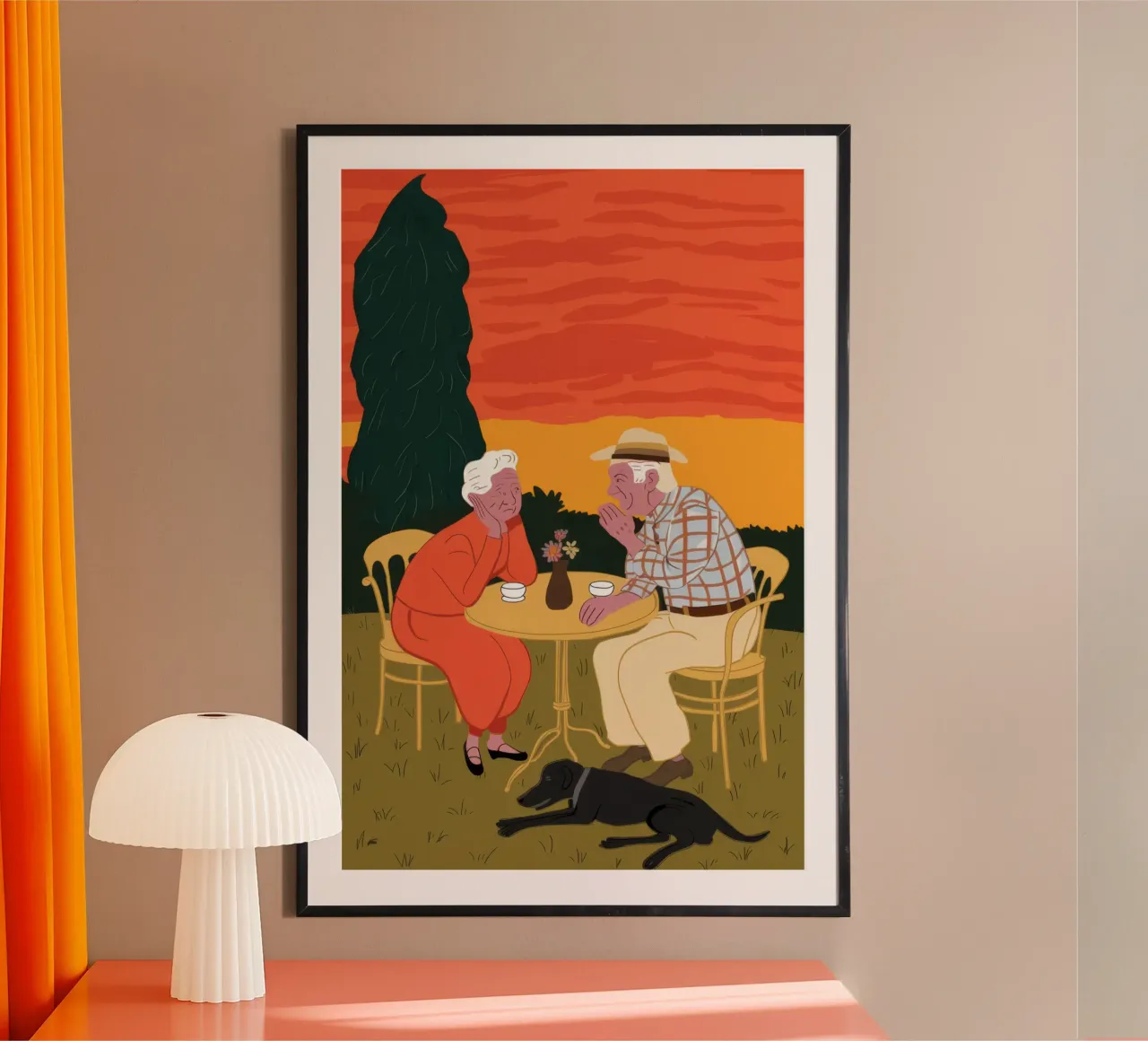 Brindisi degli anni d'oro poster con telaio in plastica da Mythy Brush