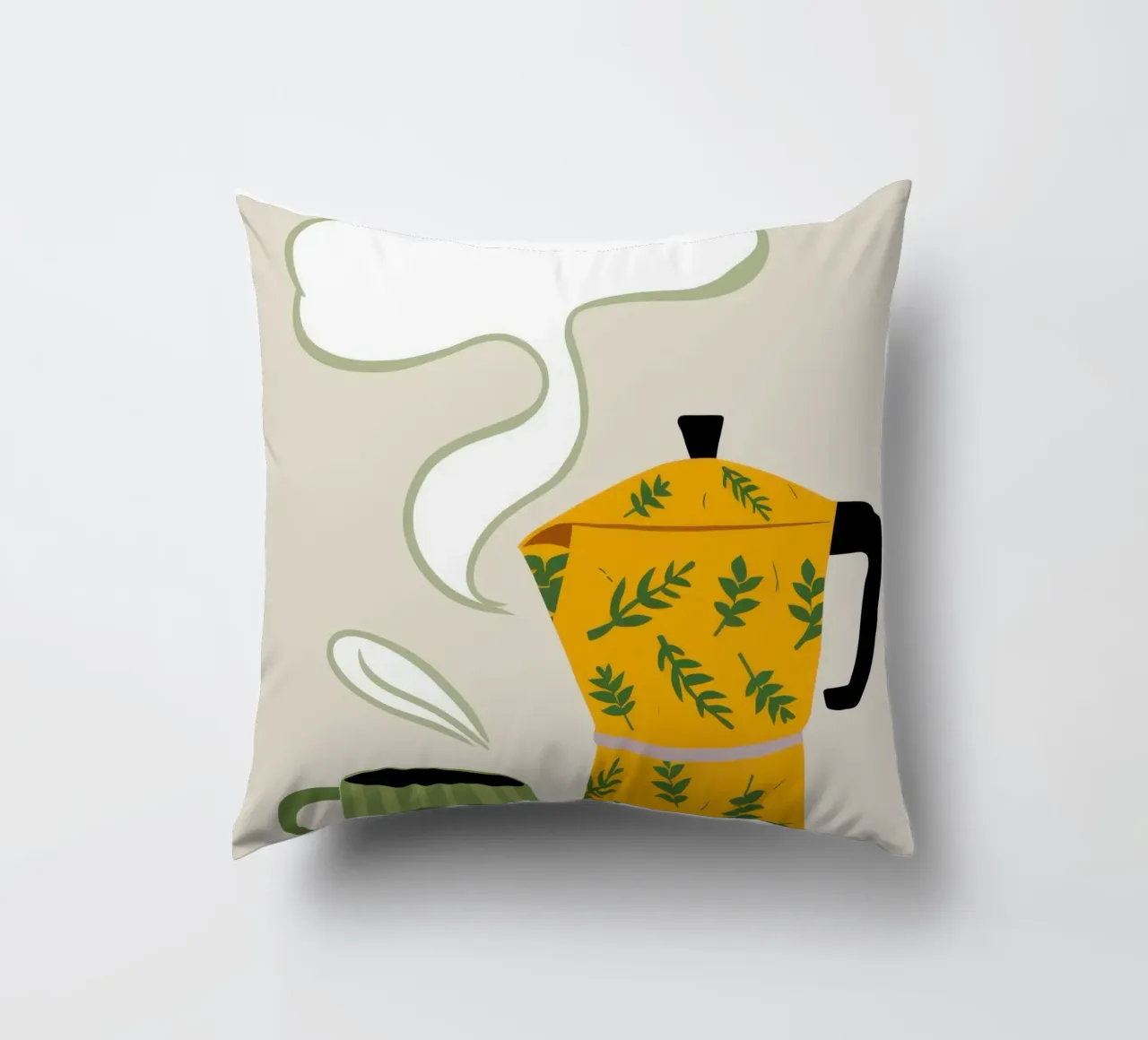 The Coffee Dream decorative cushion by Ink Pulse