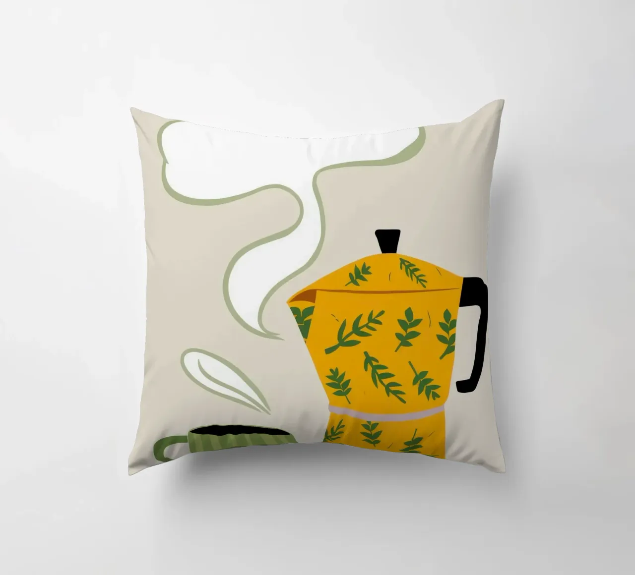 The Coffee Dream decorative cushion by Ink Pulse