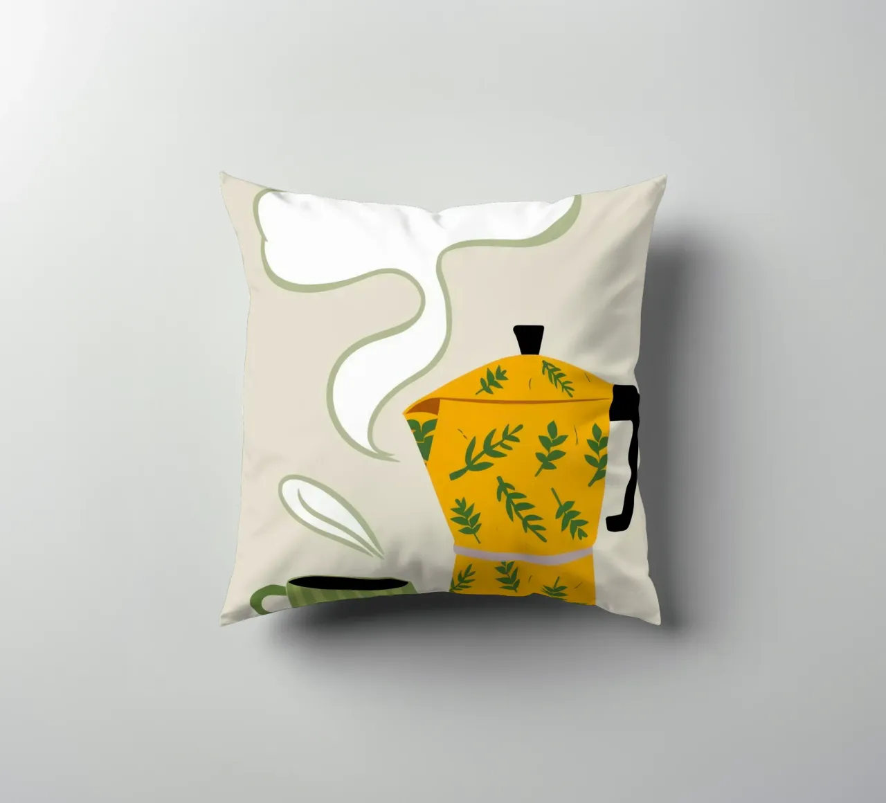 The Coffee Dream decorative cushion by Ink Pulse