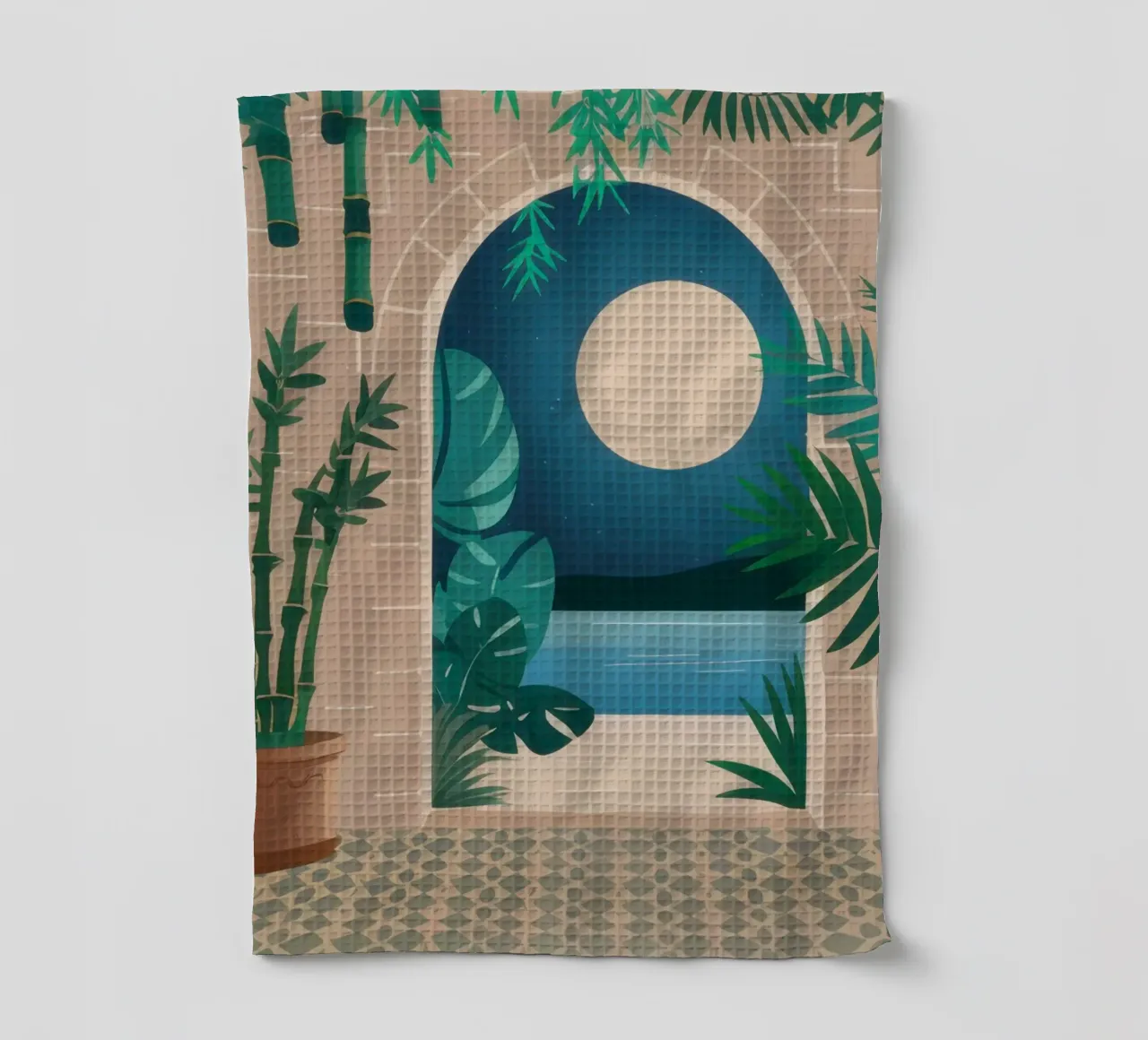 Archway to Midnight Sea tea towel by Dream Gesso