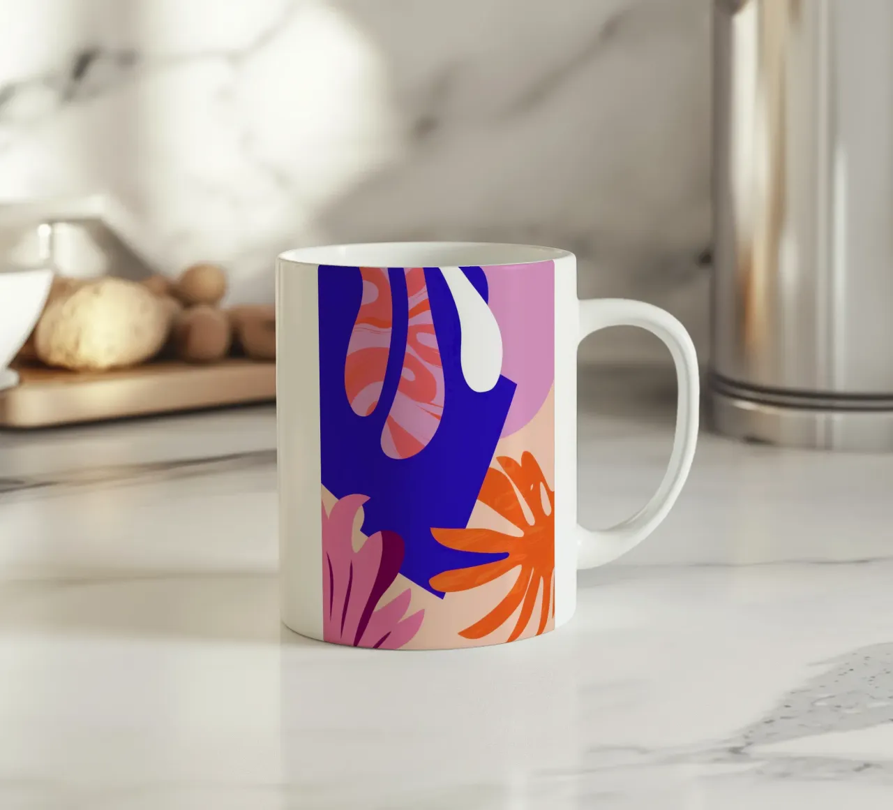 Foglie d'autunno astratte tazza in ceramica da Ink Pulse