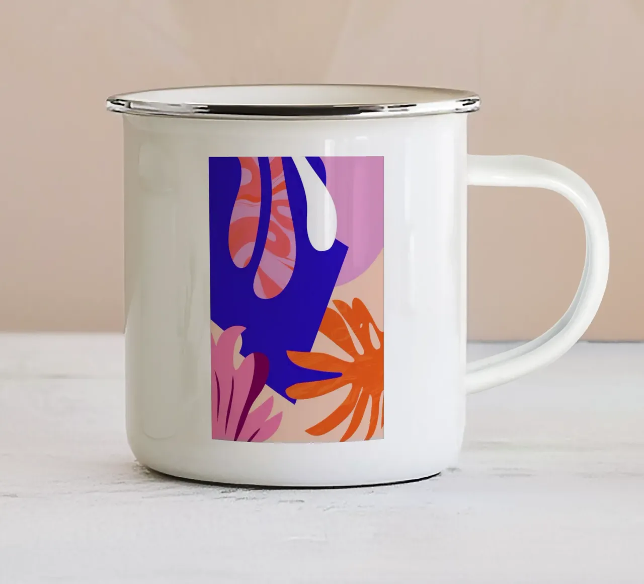 Foglie d'autunno astratte tazza in smalto da Ink Pulse