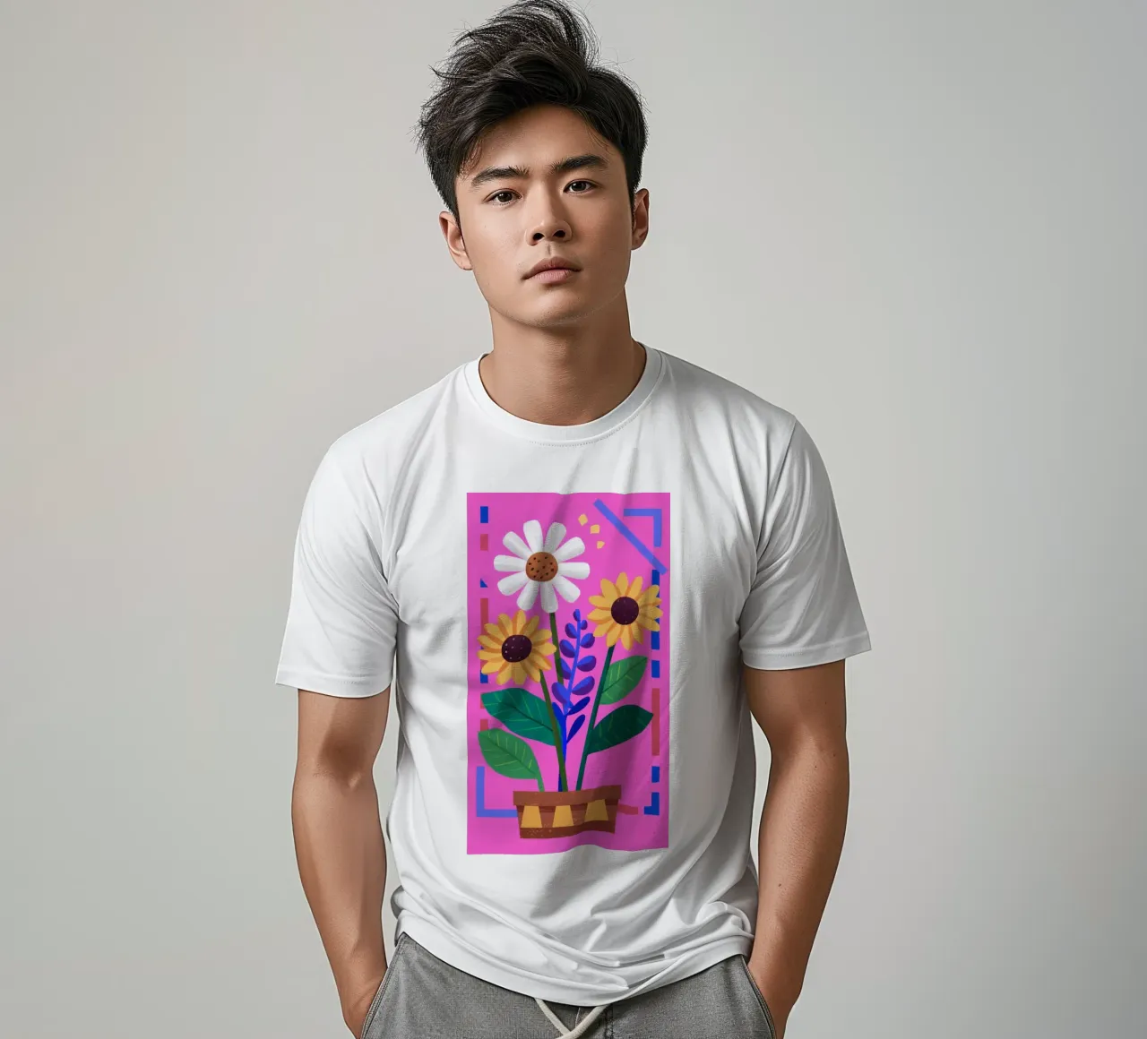 Girasole in vaso t-shirt da Flock Reverie