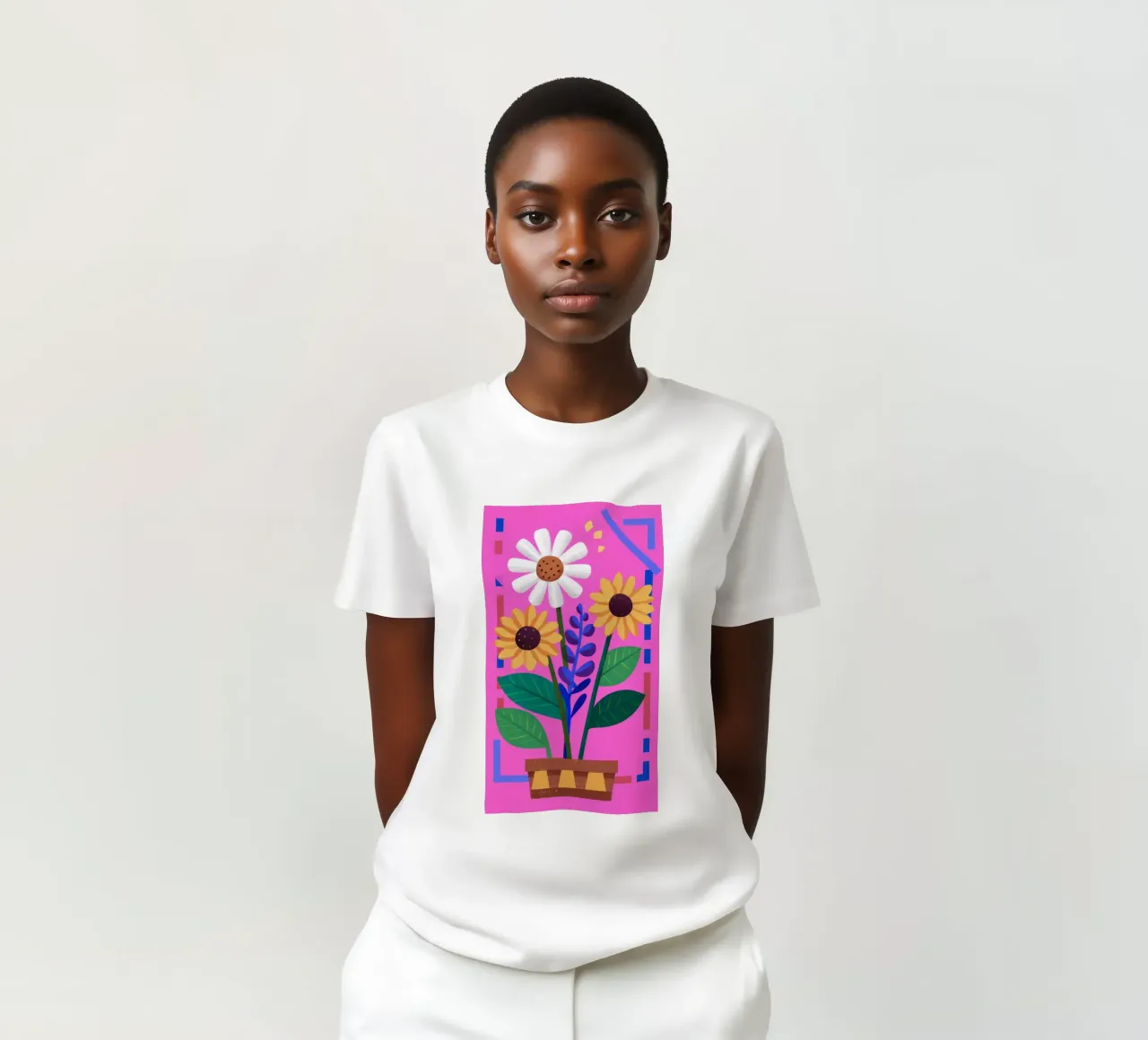 Girasole in vaso t-shirt da Flock Reverie