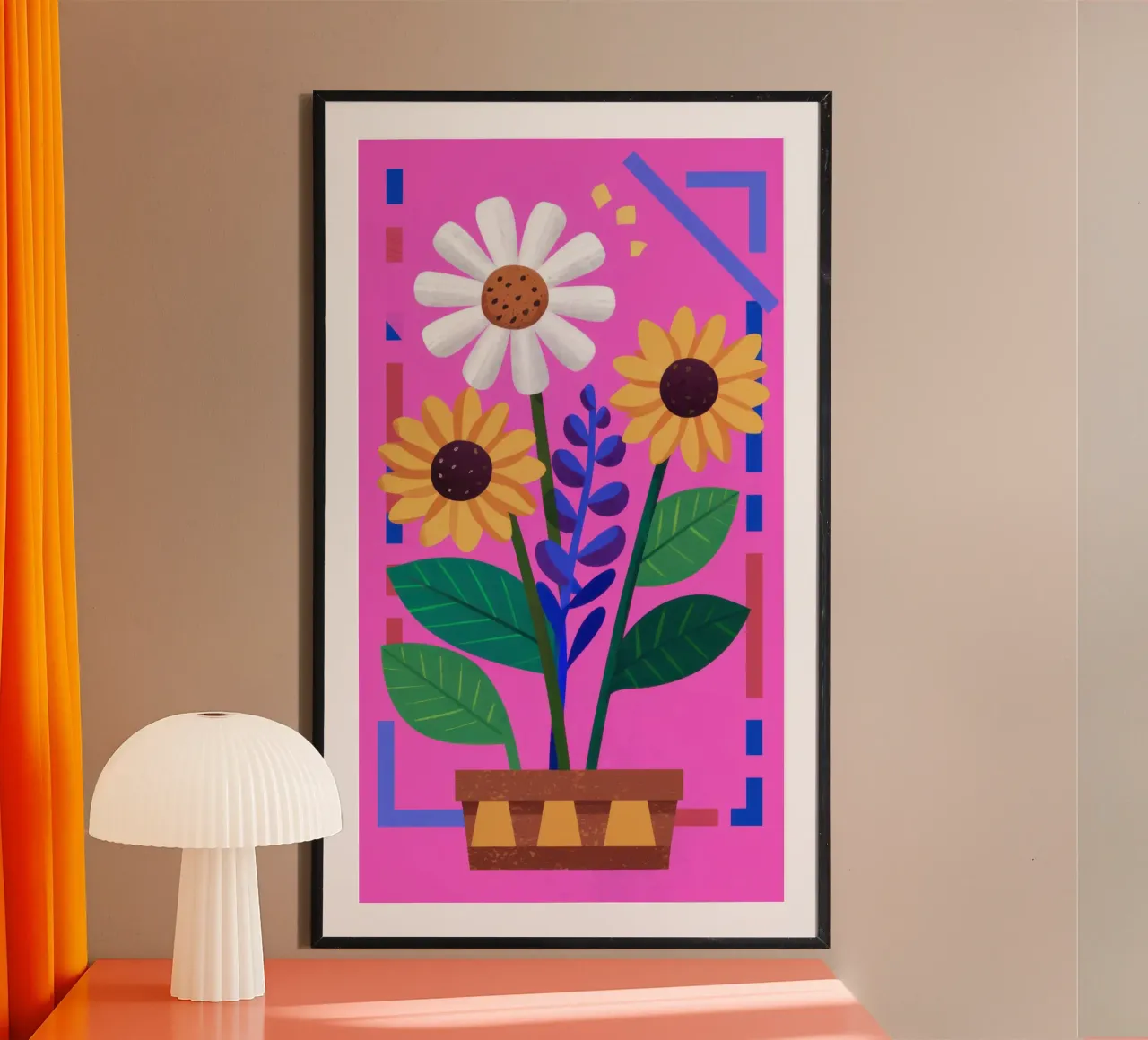 Girasole in vaso carta hahnemühle da Flock Reverie