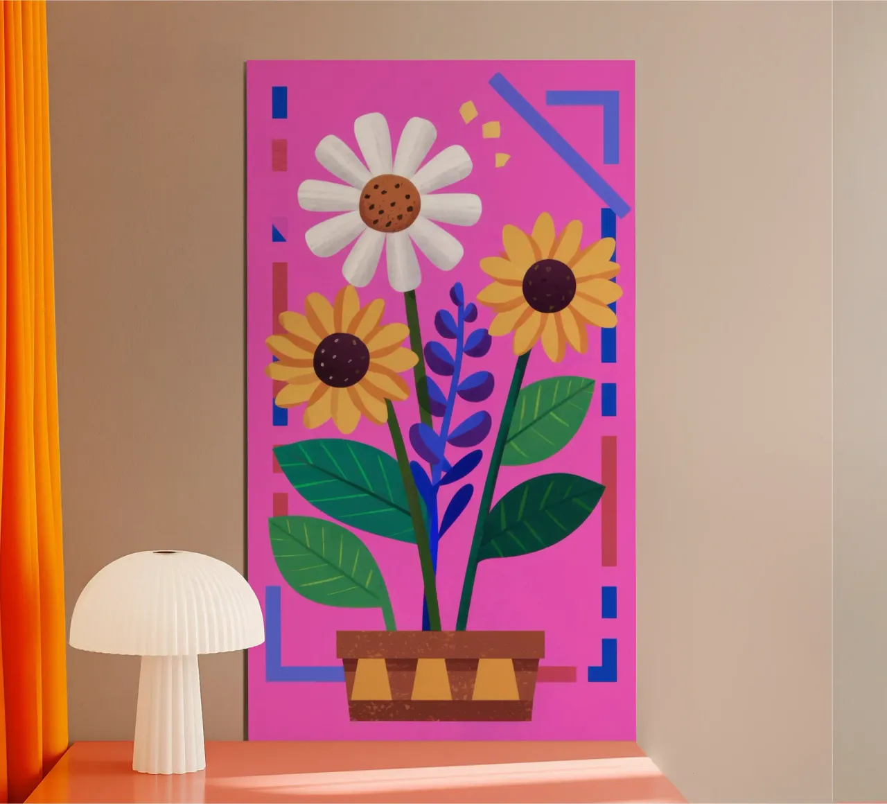 Girasole in vaso carta hahnemühle da Flock Reverie