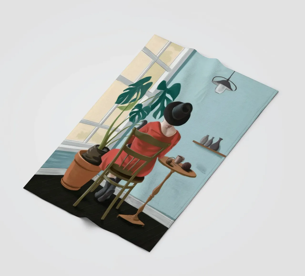 Cafe Window Daydream fleece blanket by Giant Foxs
