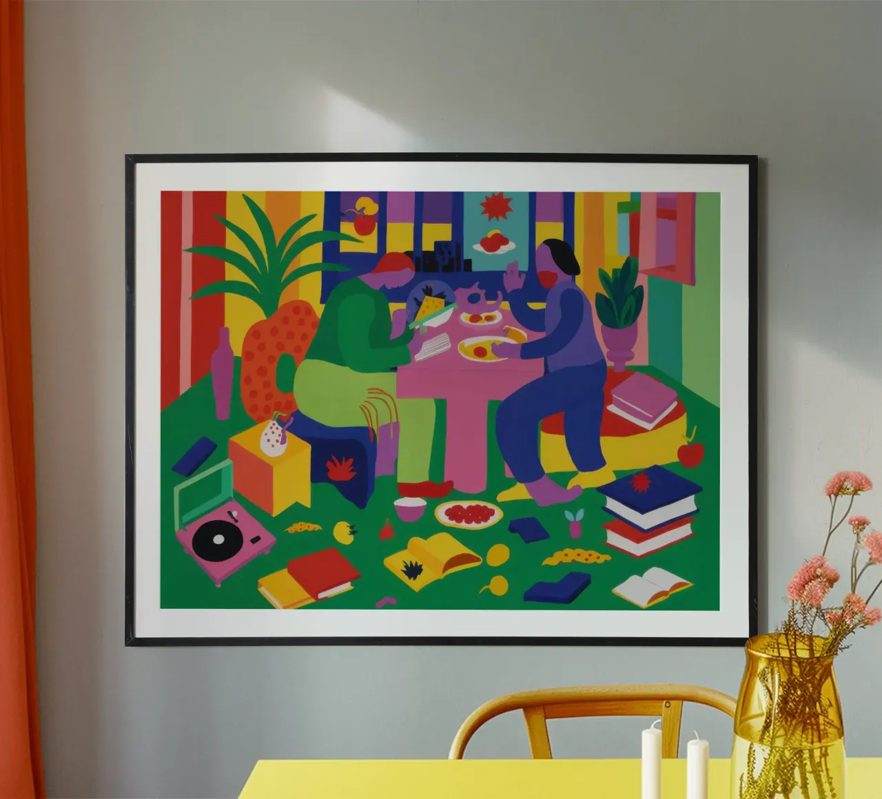 Levendige Avondmaal Symfonie poster van Ink Pulse