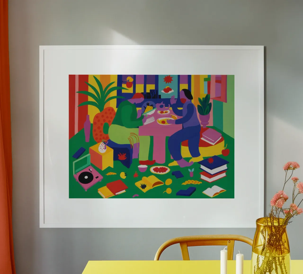 Levendige Avondmaal Symfonie poster van Ink Pulse