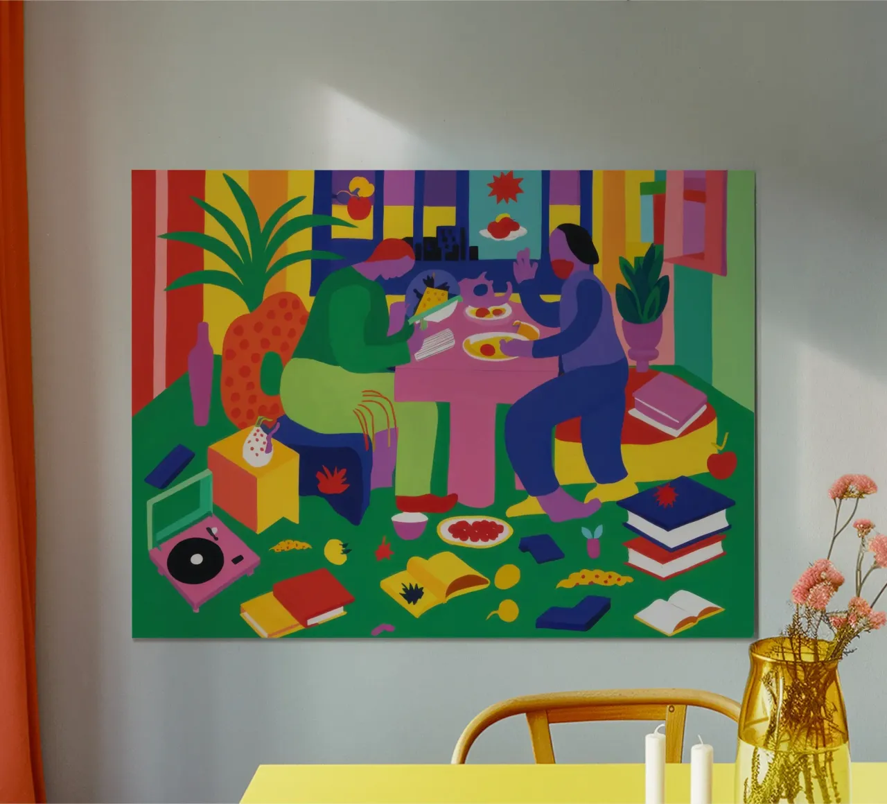 Levendige Avondmaal Symfonie poster van Ink Pulse