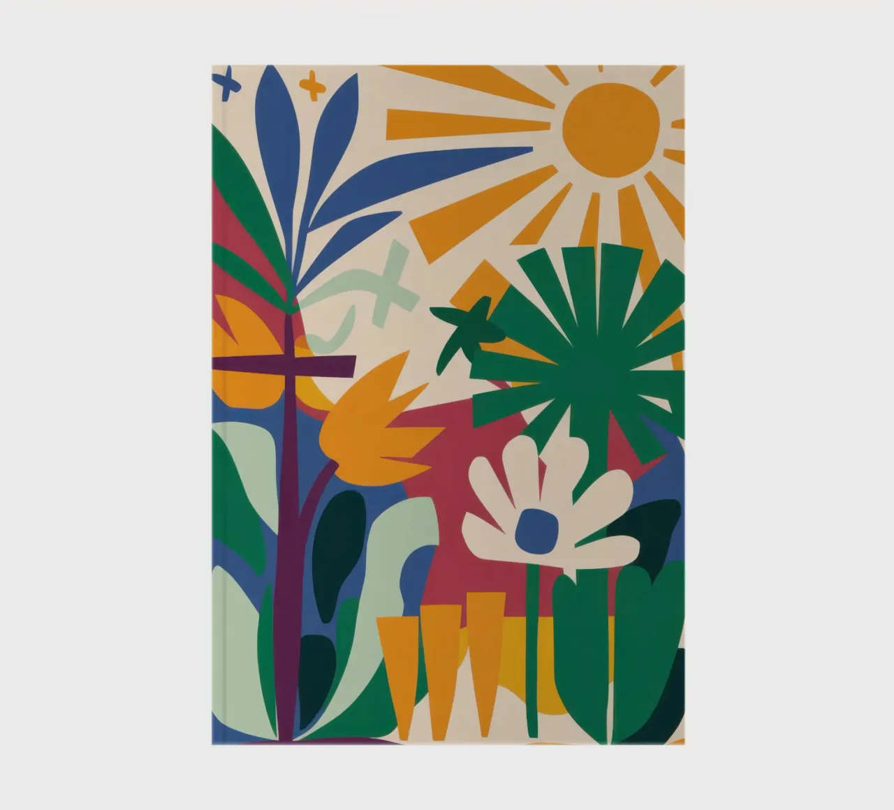 Abstract Tropical Sunrise notebook by Flock Reverie