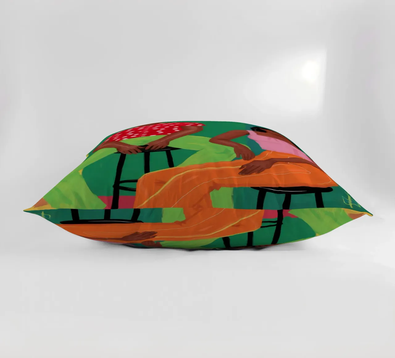 Verdant Summer Sips decorative cushion by Dream Gesso