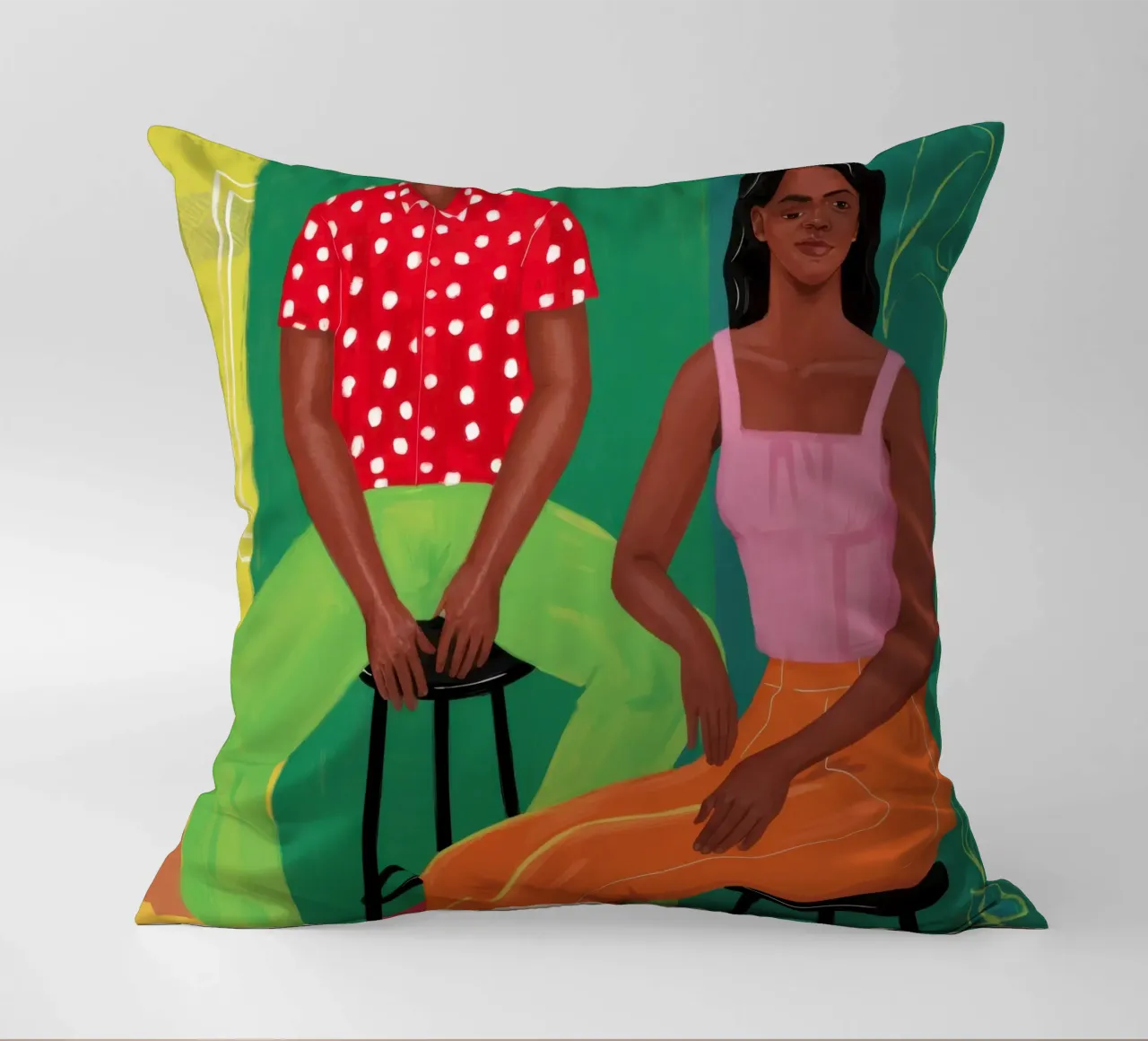 Verdant Summer Sips decorative cushion by Dream Gesso