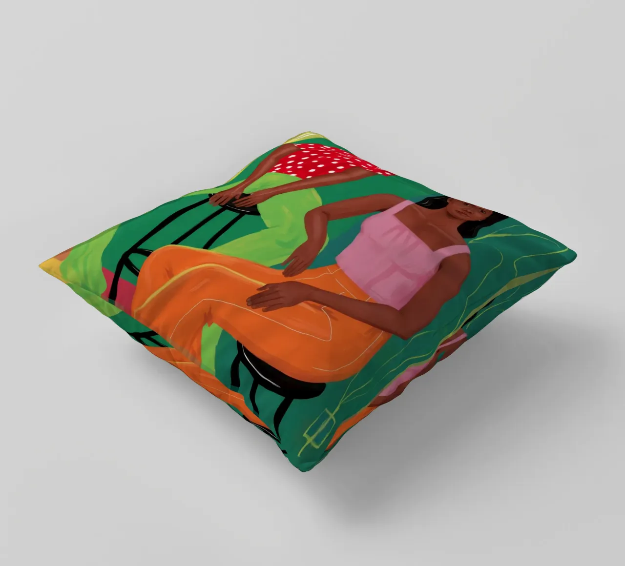 Verdant Summer Sips decorative cushion by Dream Gesso