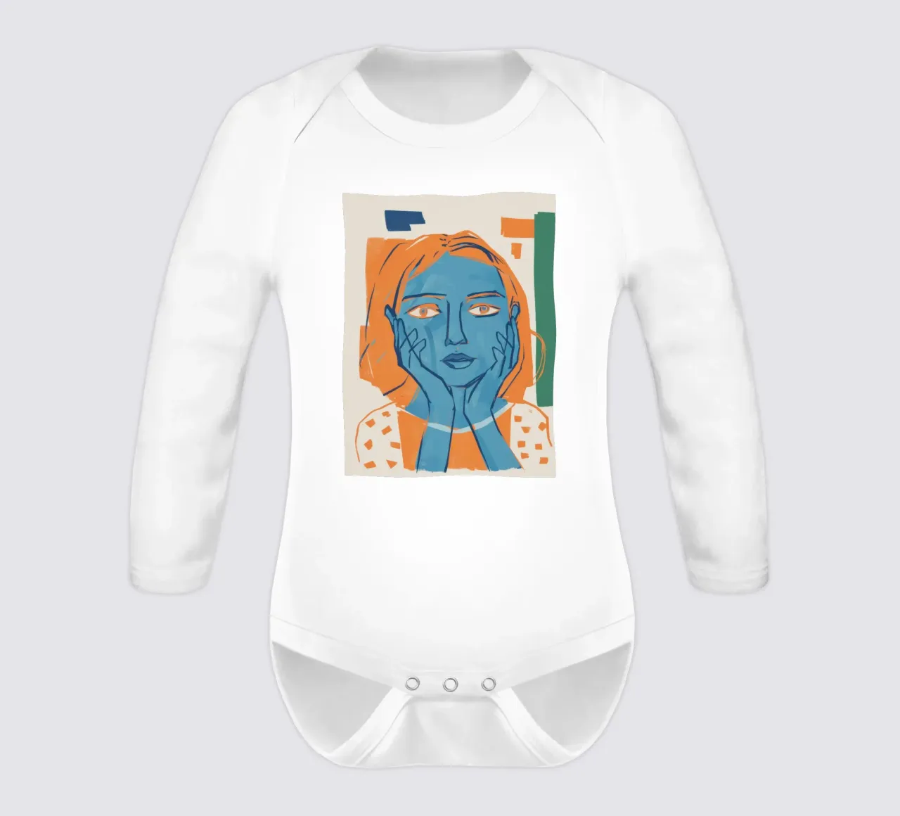 Il ritratto blu body neonato maniche lunghe da Ink Pulse