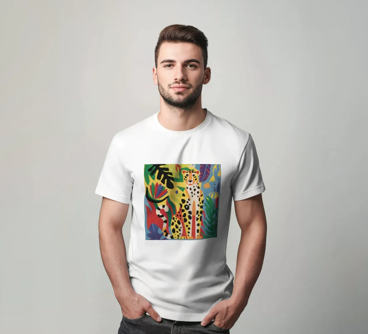 Jungle Jachtluipaard Houding t-shirt van Flock Reverie