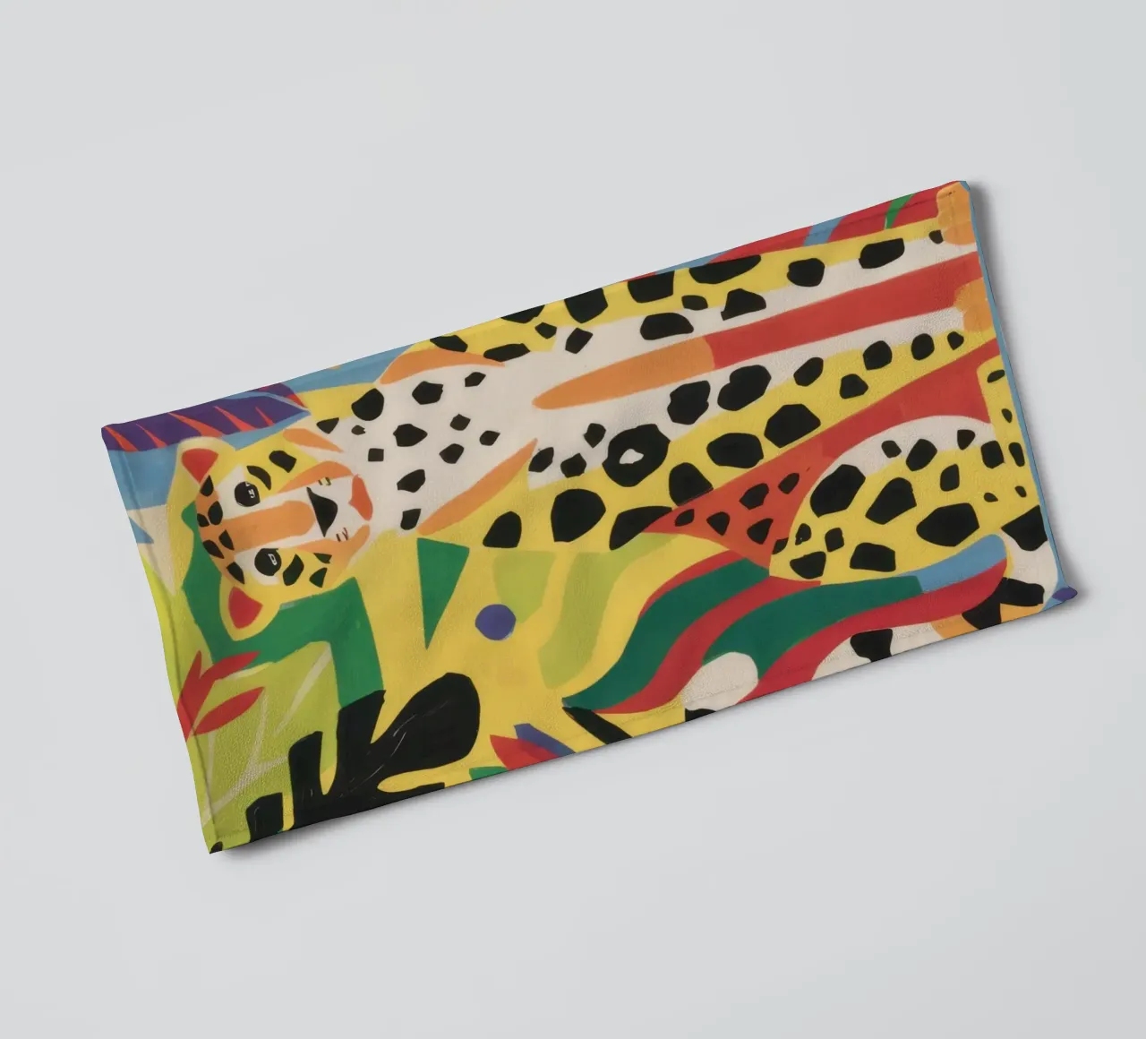 Jungle Cheetah Repose towel by Flock Reverie