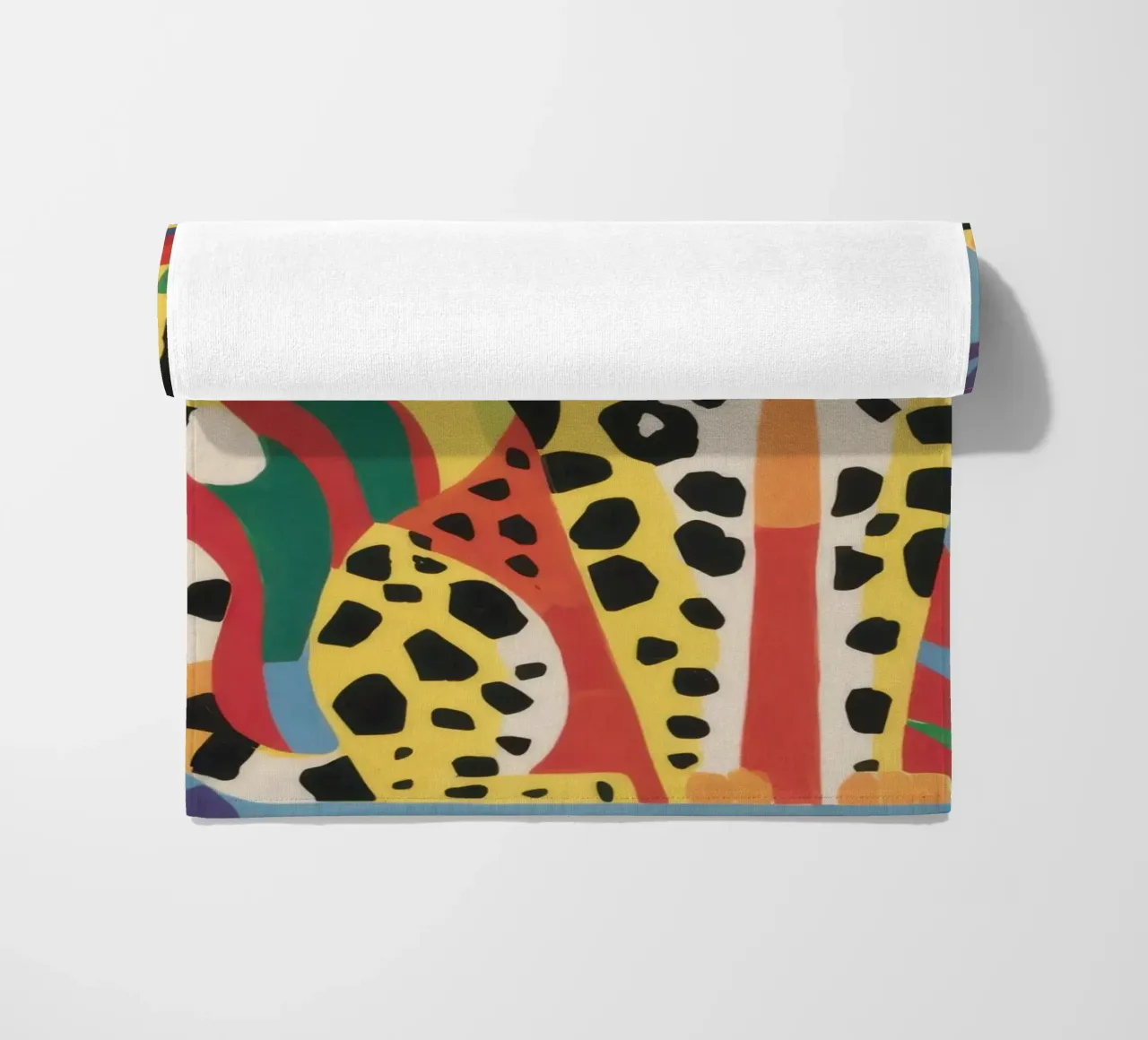 Jungle Cheetah Repose beach towel by Flock Reverie