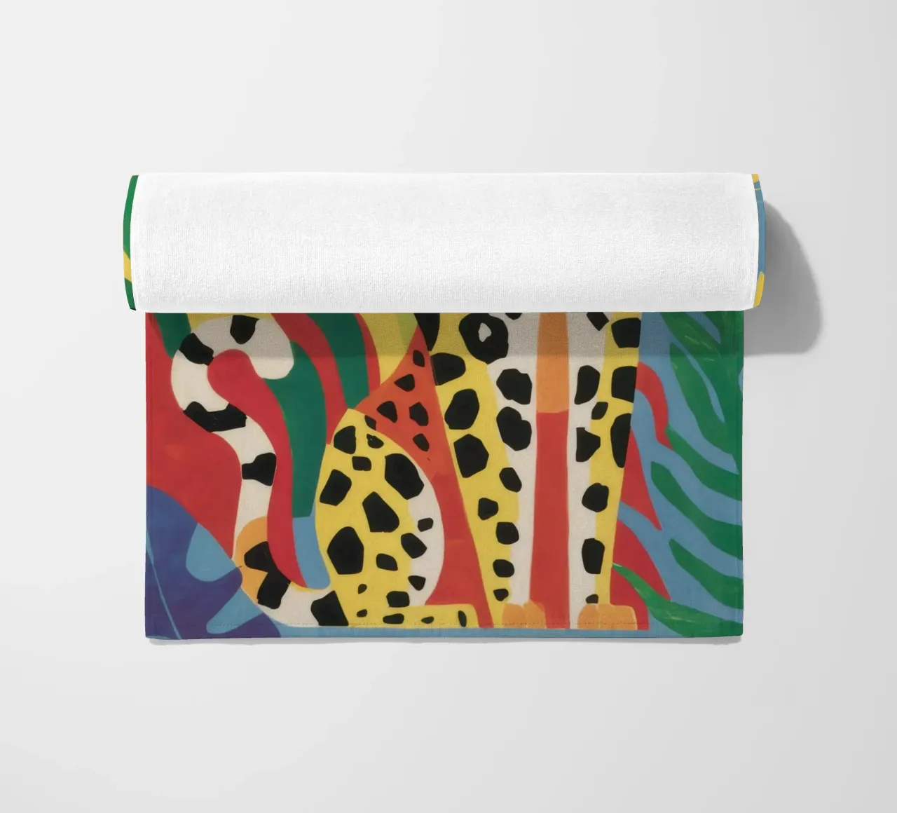 Jungle Cheetah Repose beach towel by Flock Reverie