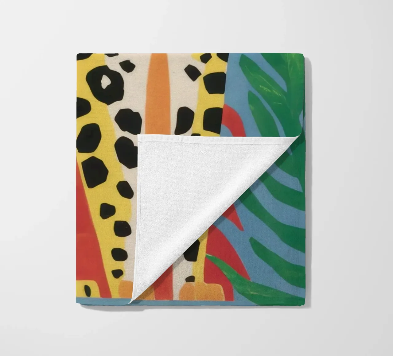 Jungle Cheetah Repose beach towel by Flock Reverie