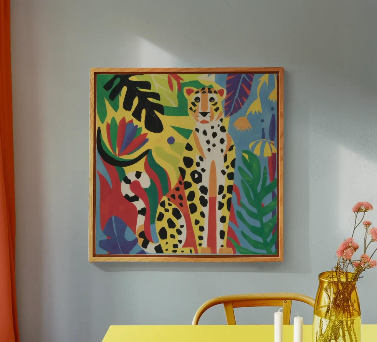 Jungle Cheetah Repose acrylic glass by Flock Reverie