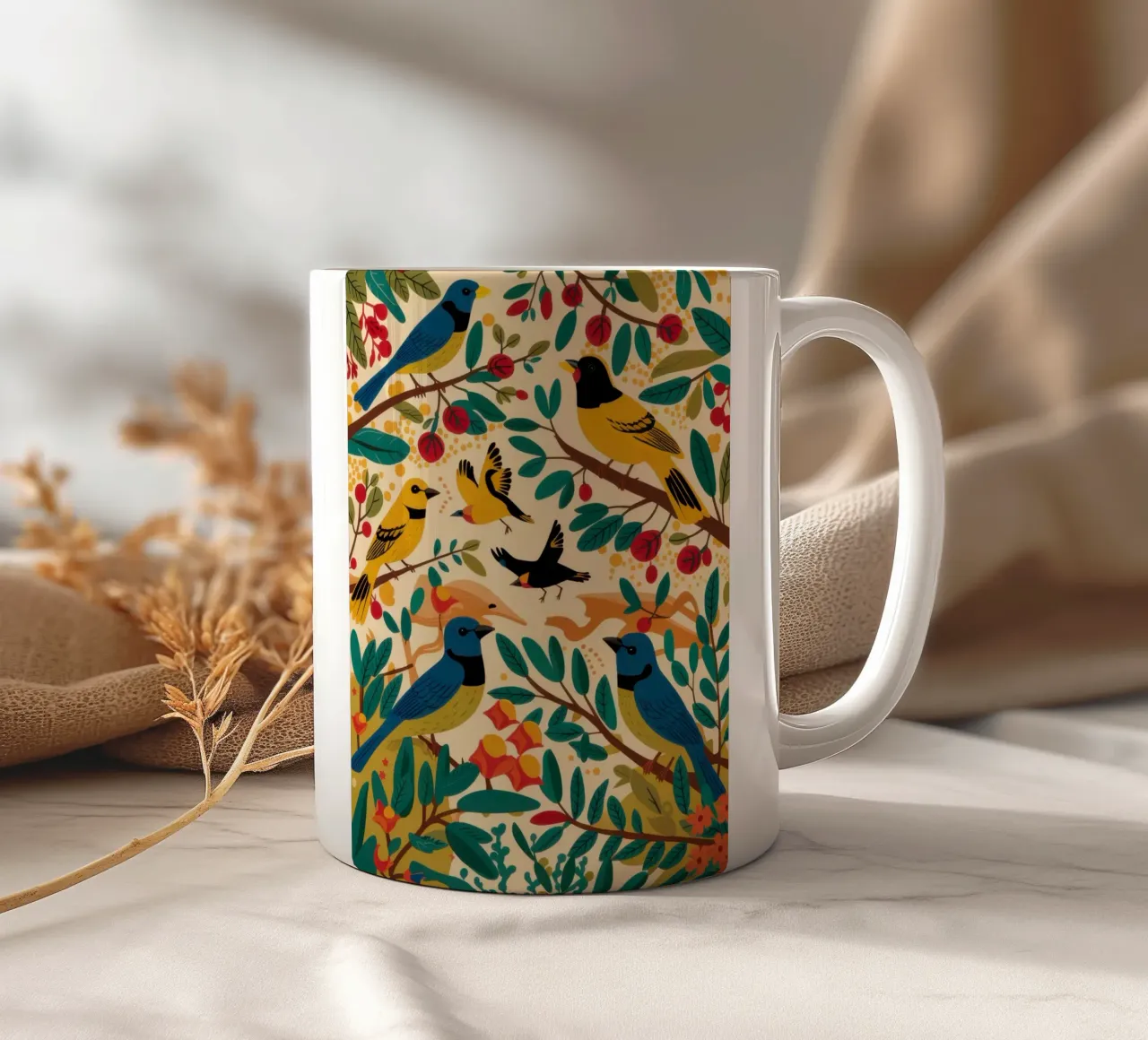 Gioco dei modelli di voliera tazza in ceramica da Mythy Brush