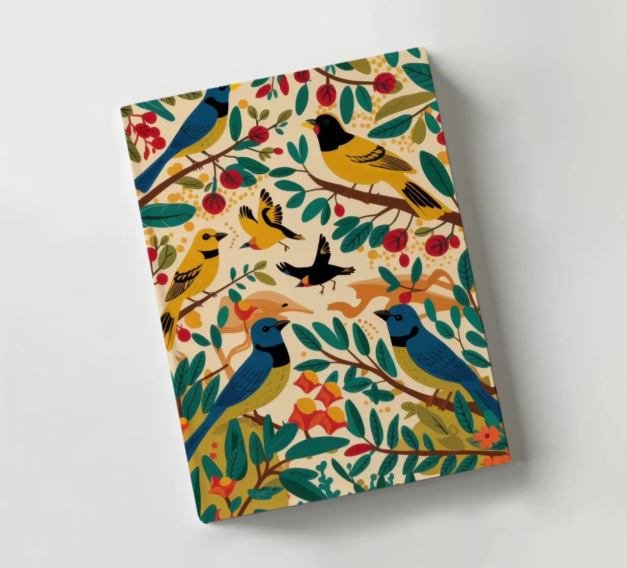 Aviary Pattern Play notebook by Mythy Brush