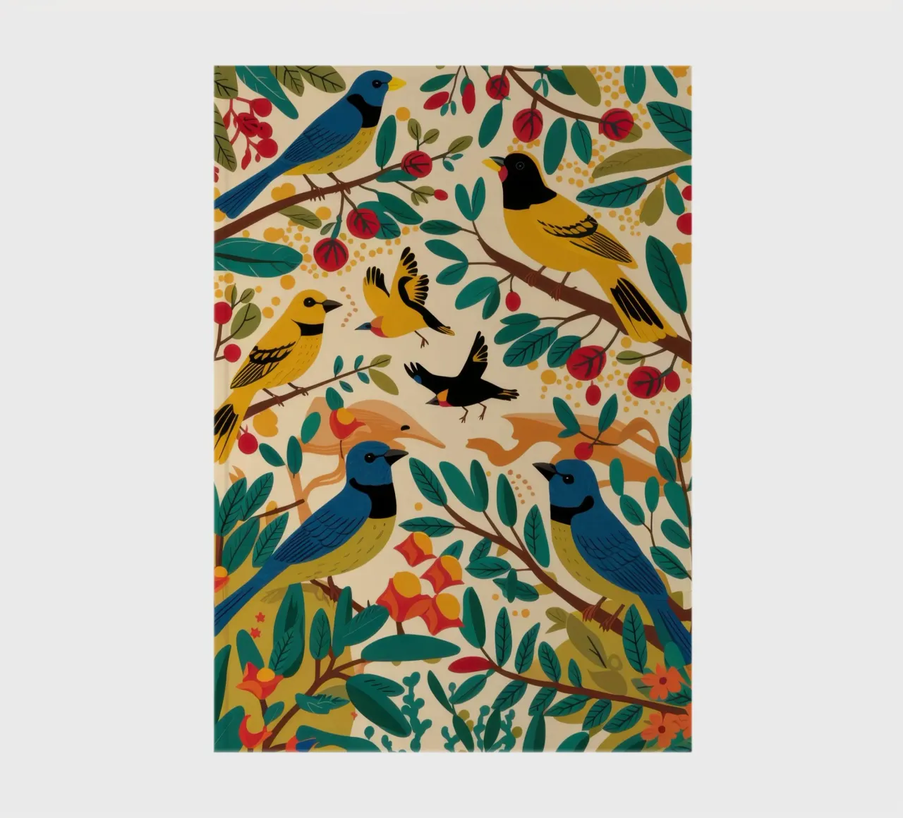 Aviary Pattern Play notebook by Mythy Brush