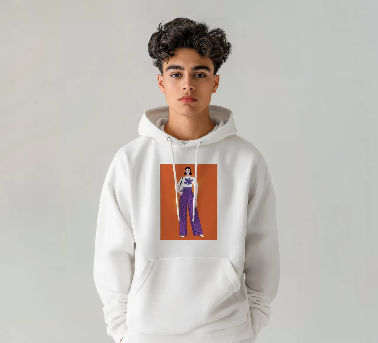 Orchidea Retro Stance felpa con cappuccio da Dream Gesso