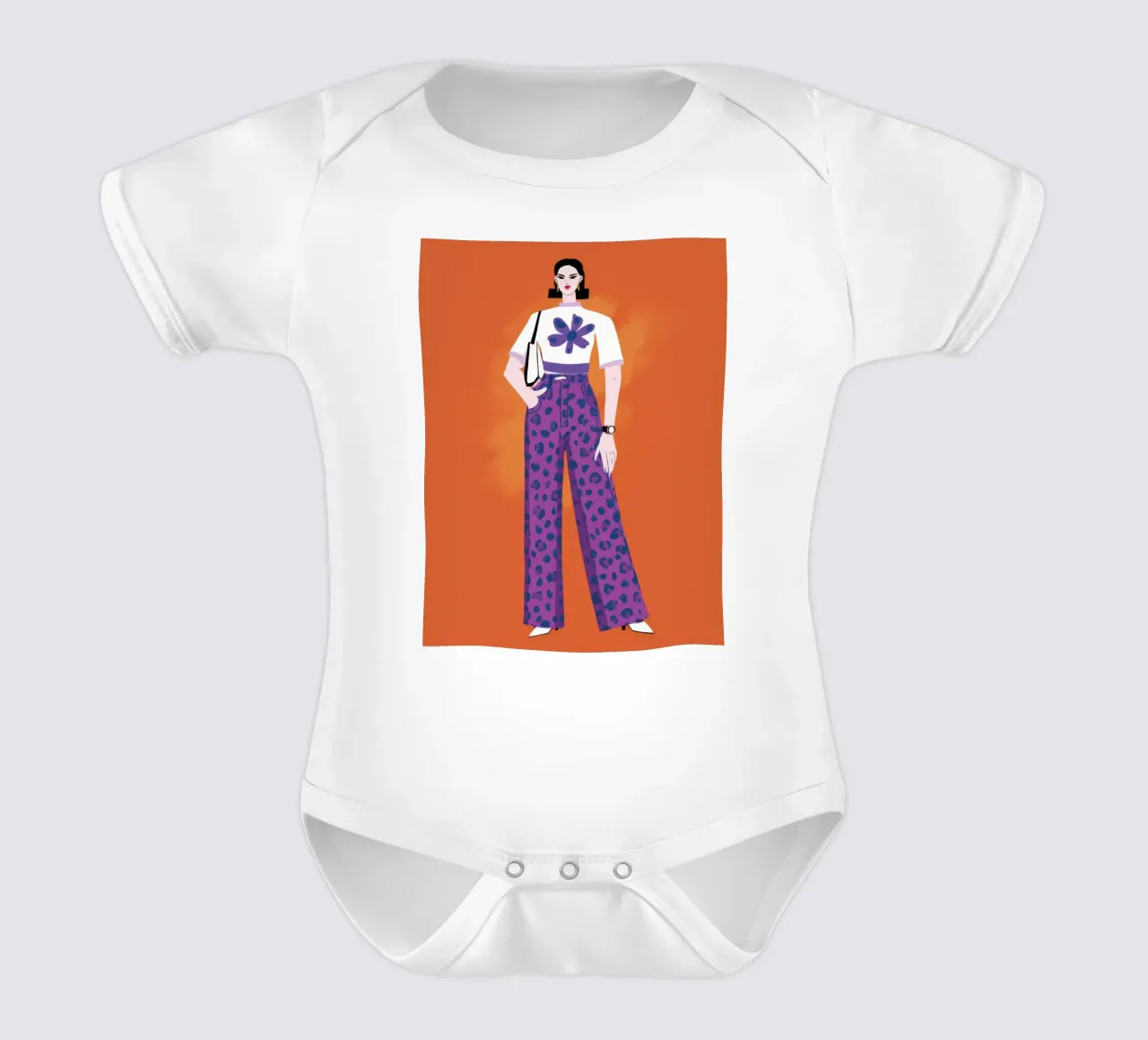 Orchidea Retro Stance body neonato maniche corte da Dream Gesso