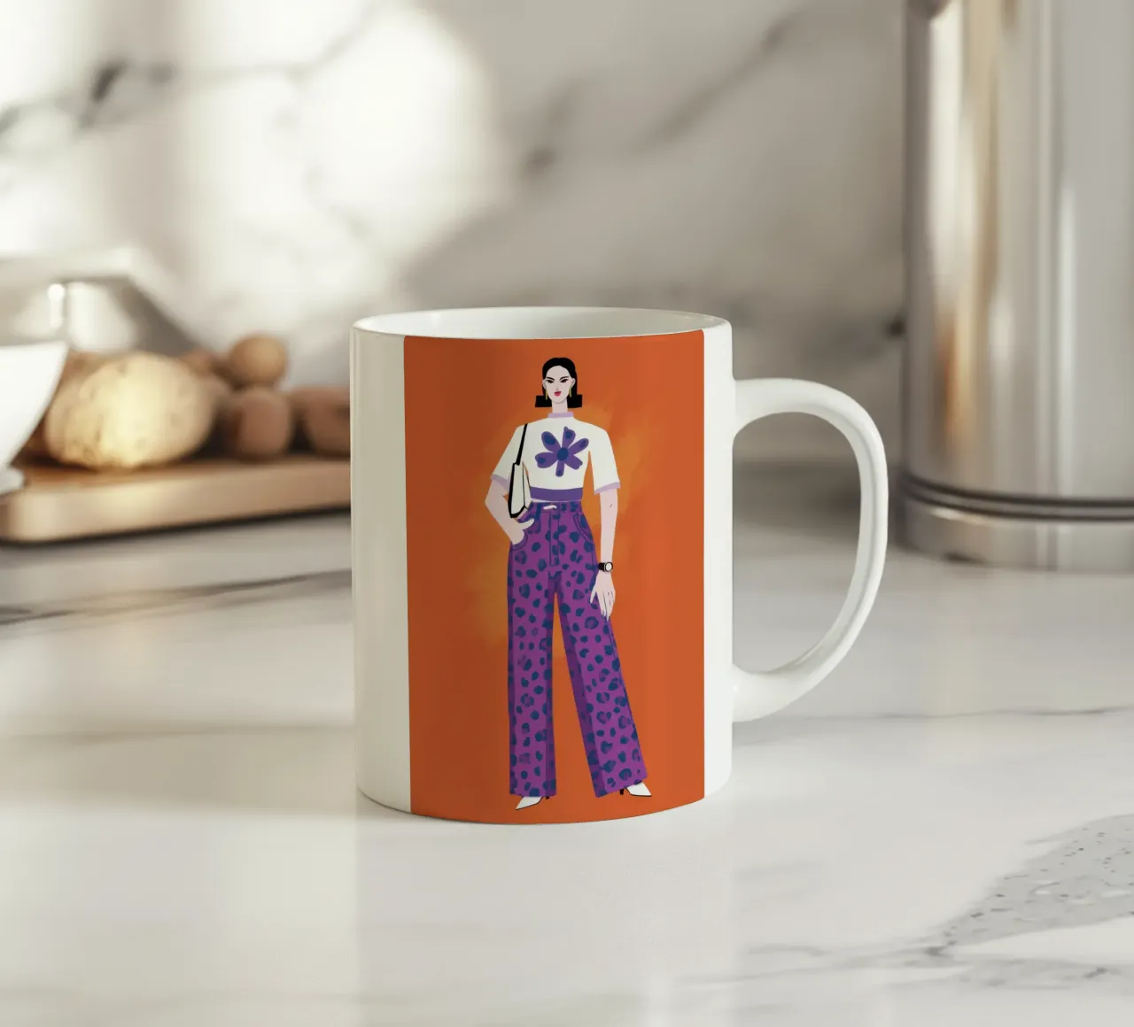 Orchidea Retro Stance tazza in ceramica da Dream Gesso