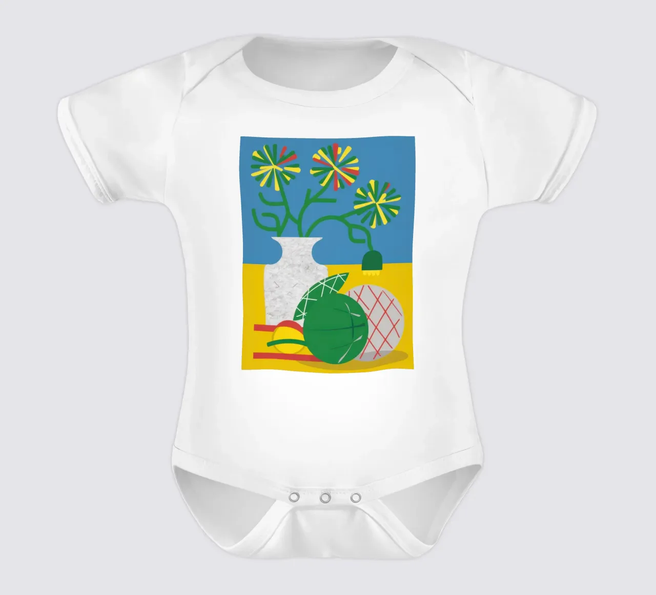 Geometrischer Gartenglanz Kurzarm Babybody von Giant Foxs