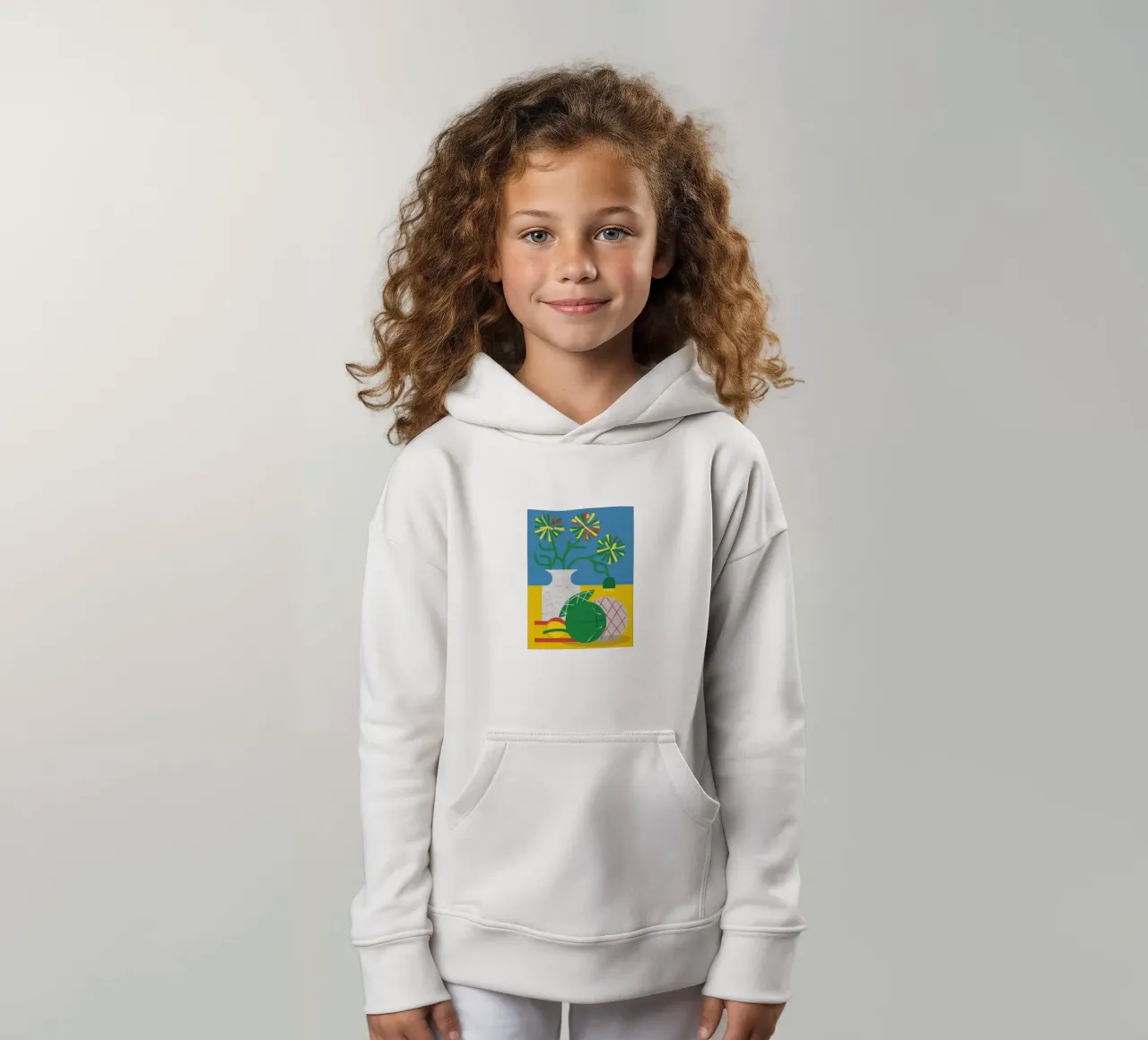 Geometric Garden Gleam kids hoodie by Giant Foxs