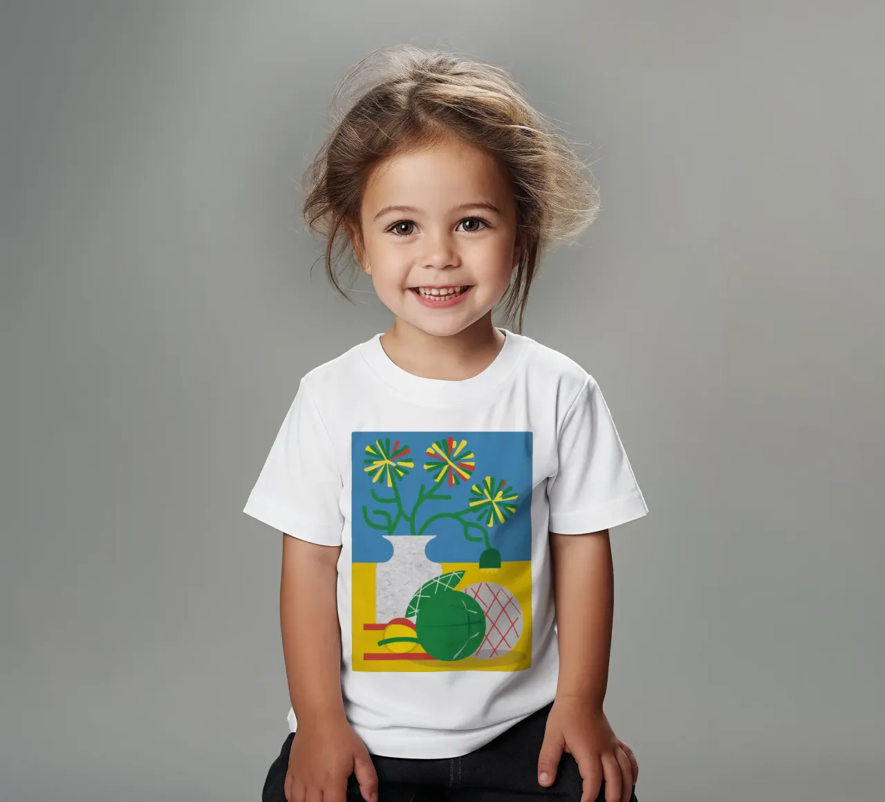 Geometric Garden Gleam kids t-shirt by Giant Foxs