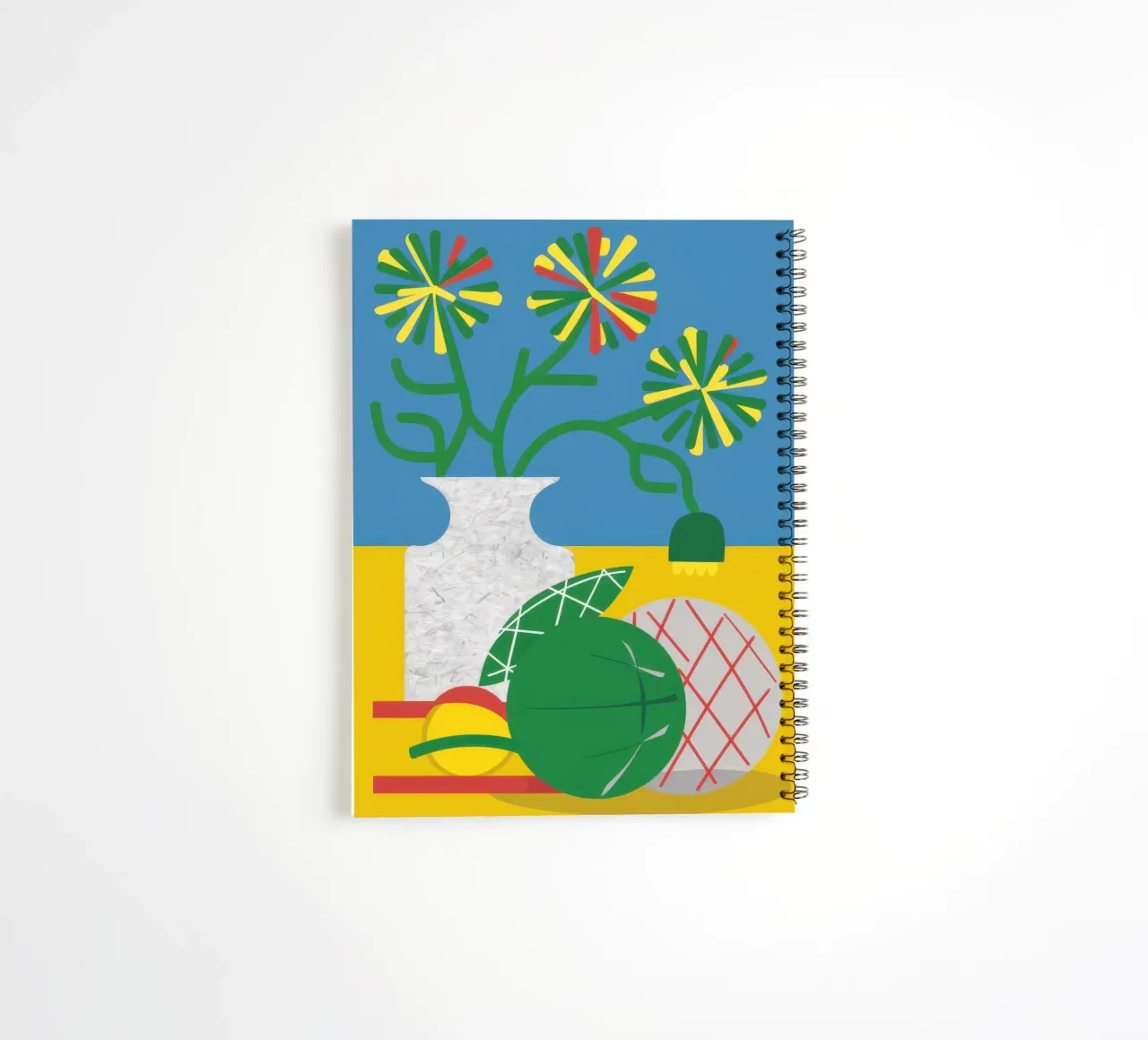 Geometric Garden Gleam spiral notebook by Giant Foxs