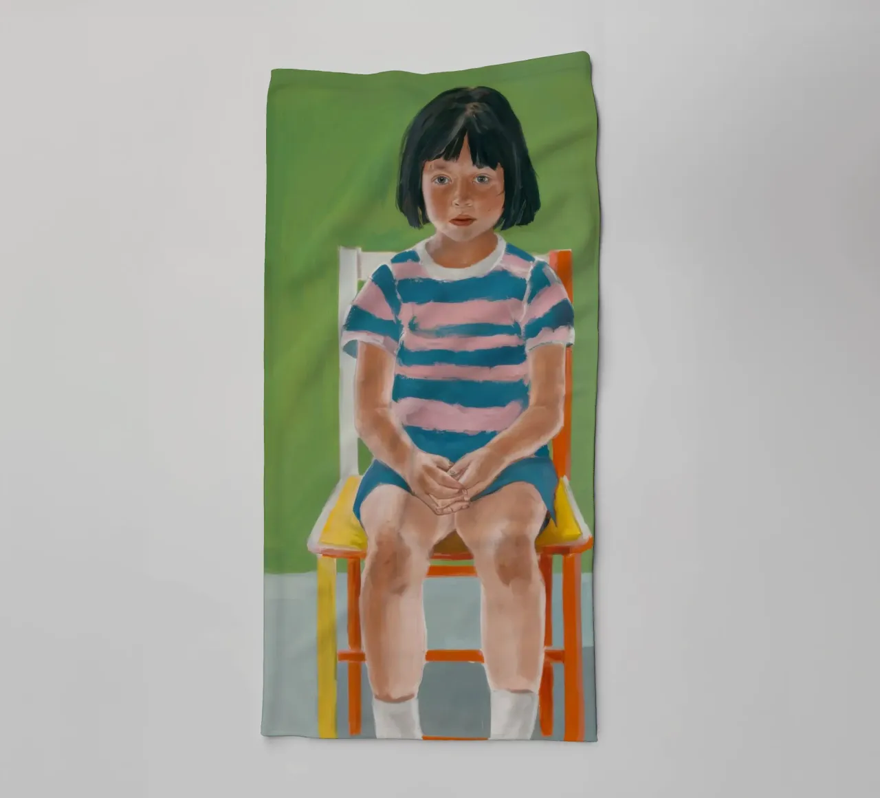 Ragazza su una sedia asciugamano da bagno da Ink Pulse