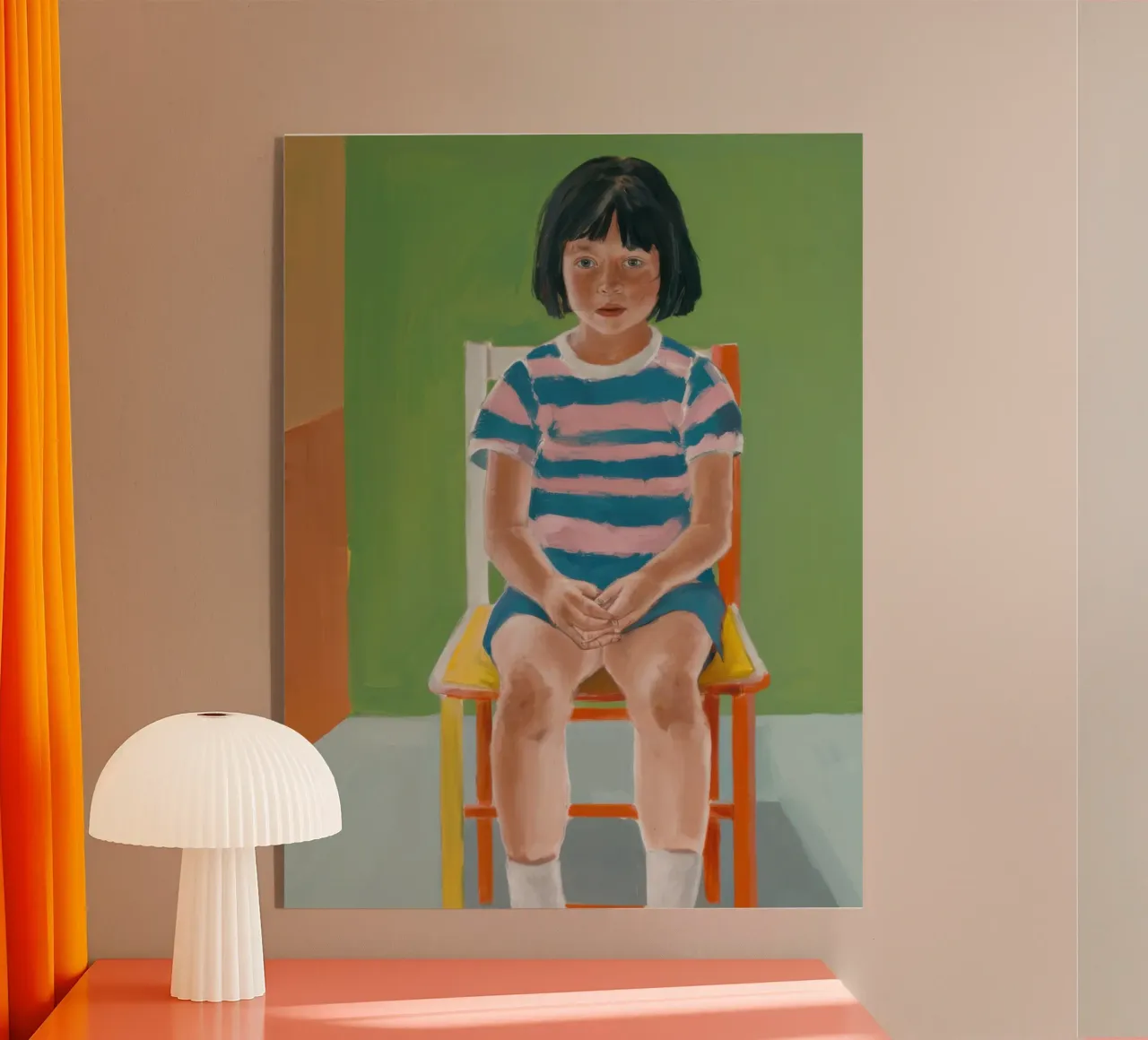 Ragazza su una sedia plexiglass da Ink Pulse