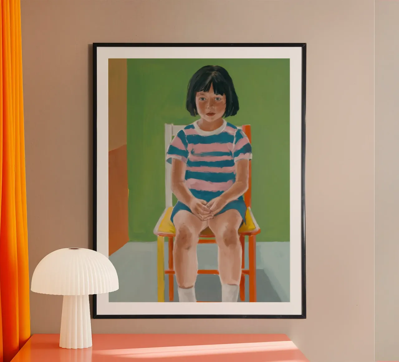 Ragazza su una sedia carta hahnemühle da Ink Pulse