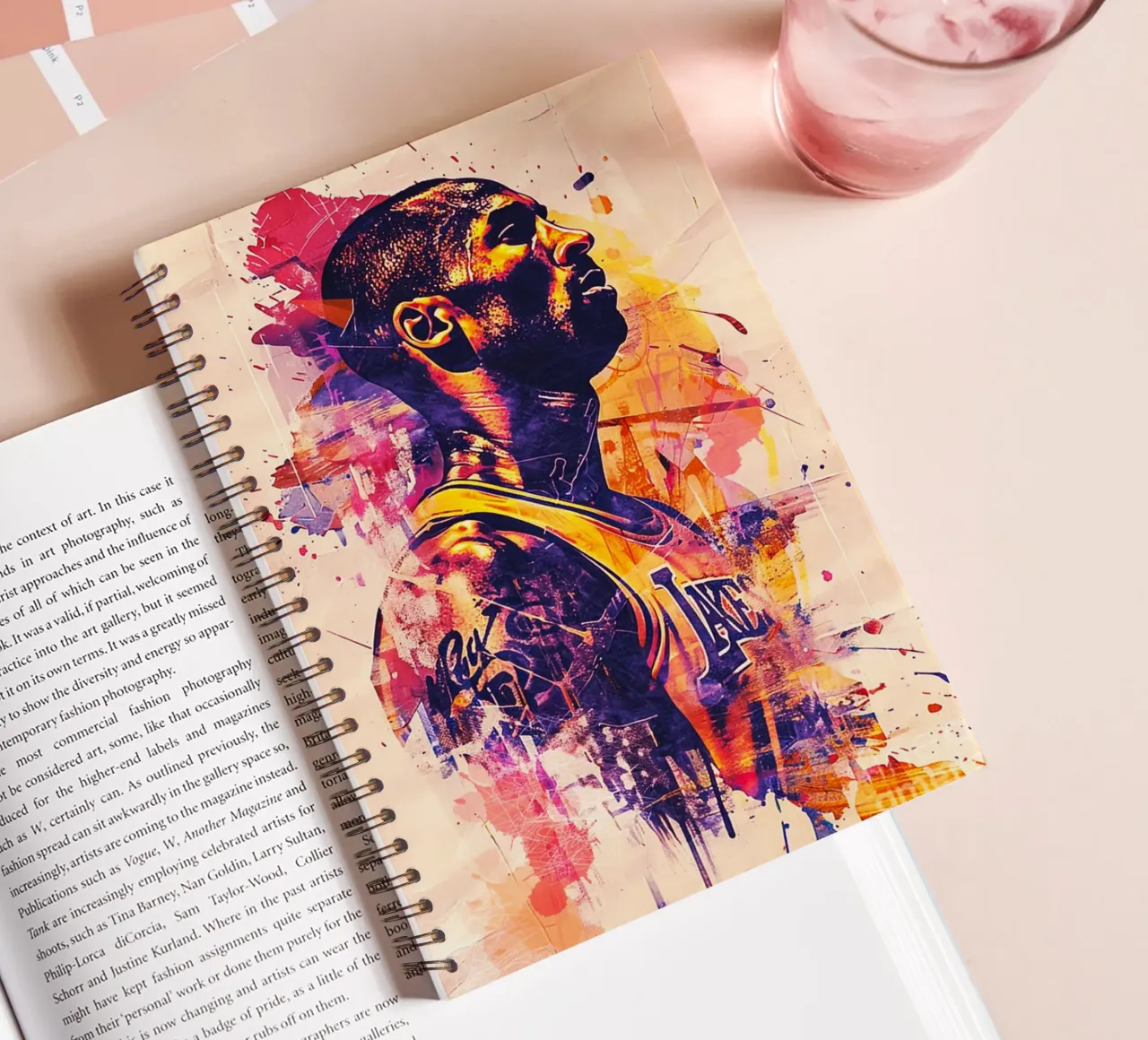 Kobe Bryant abstract art spiral notebook by Lembayung art