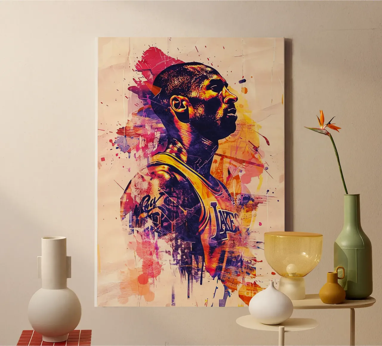 Kobe Bryant abstract art canvas by Lembayung art