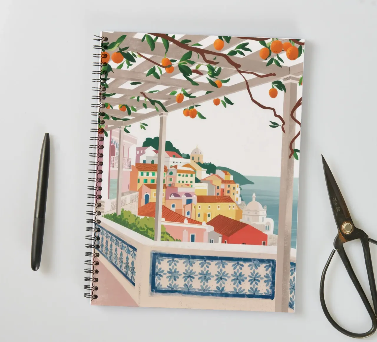 Terrace with a View spiral notebook by Mythy Brush